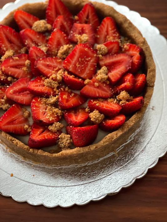 Tarta de fresas con crema